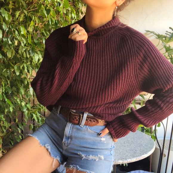 Alfani Sweaters - Alfani | Purple Ribbed Turtleneck Sweater